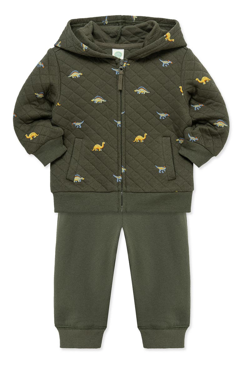 Kids' Dino 2-Piece Hoodie Set, Alternate, color, GREEN
