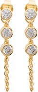 ATHRA LUXE Cubic Zirconia Draped Chain Front/Back Earrings