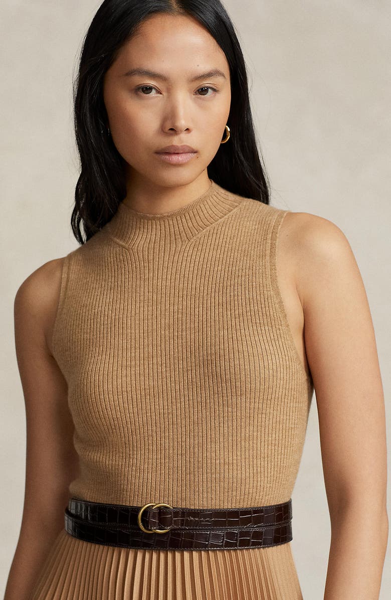 Polo Ralph Lauren Wynna Mixed Media Midi Dress, Alternate, color,