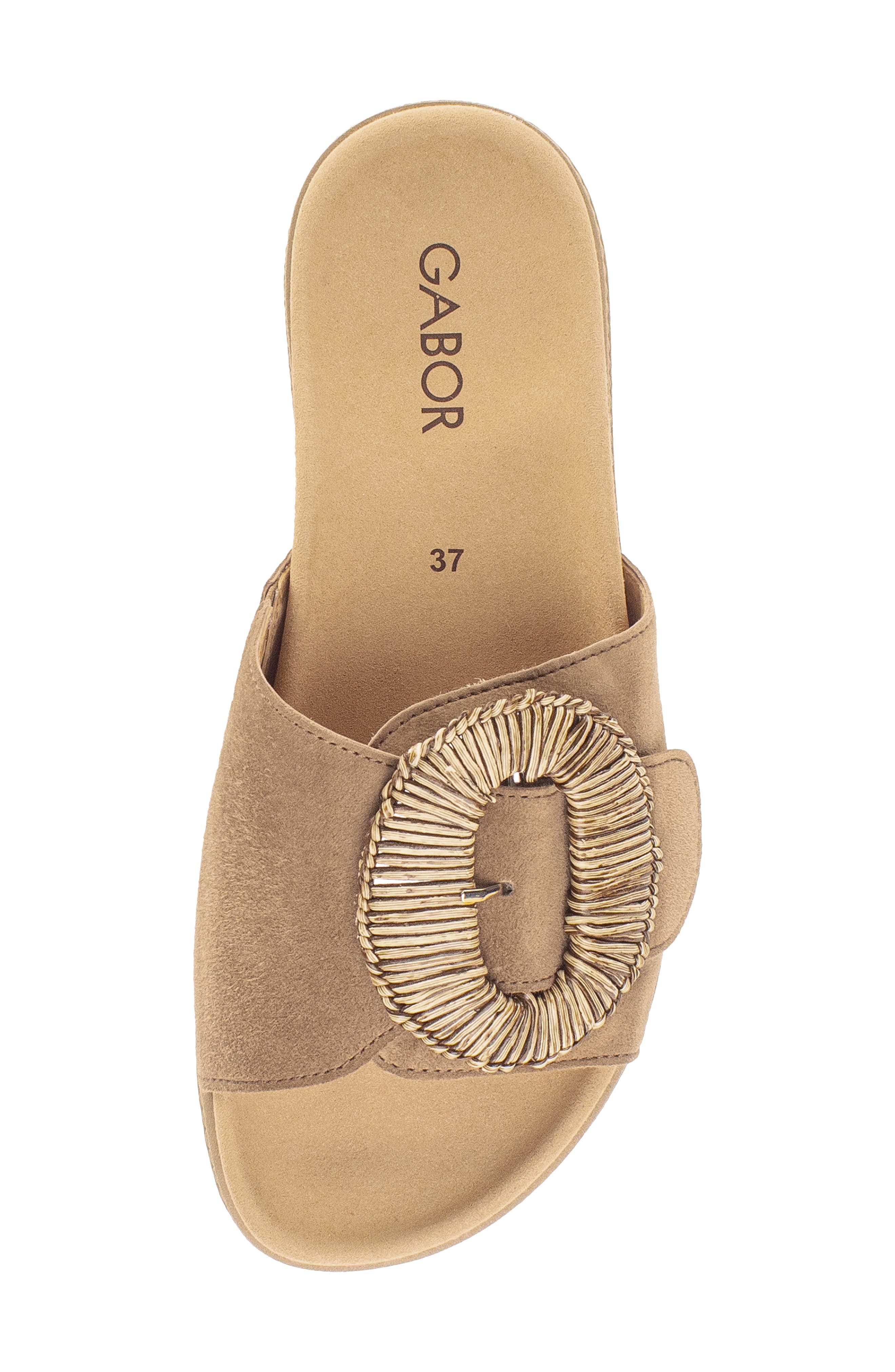Gabor Lug Sole Slide Sandal, Alternate, color, Peanut