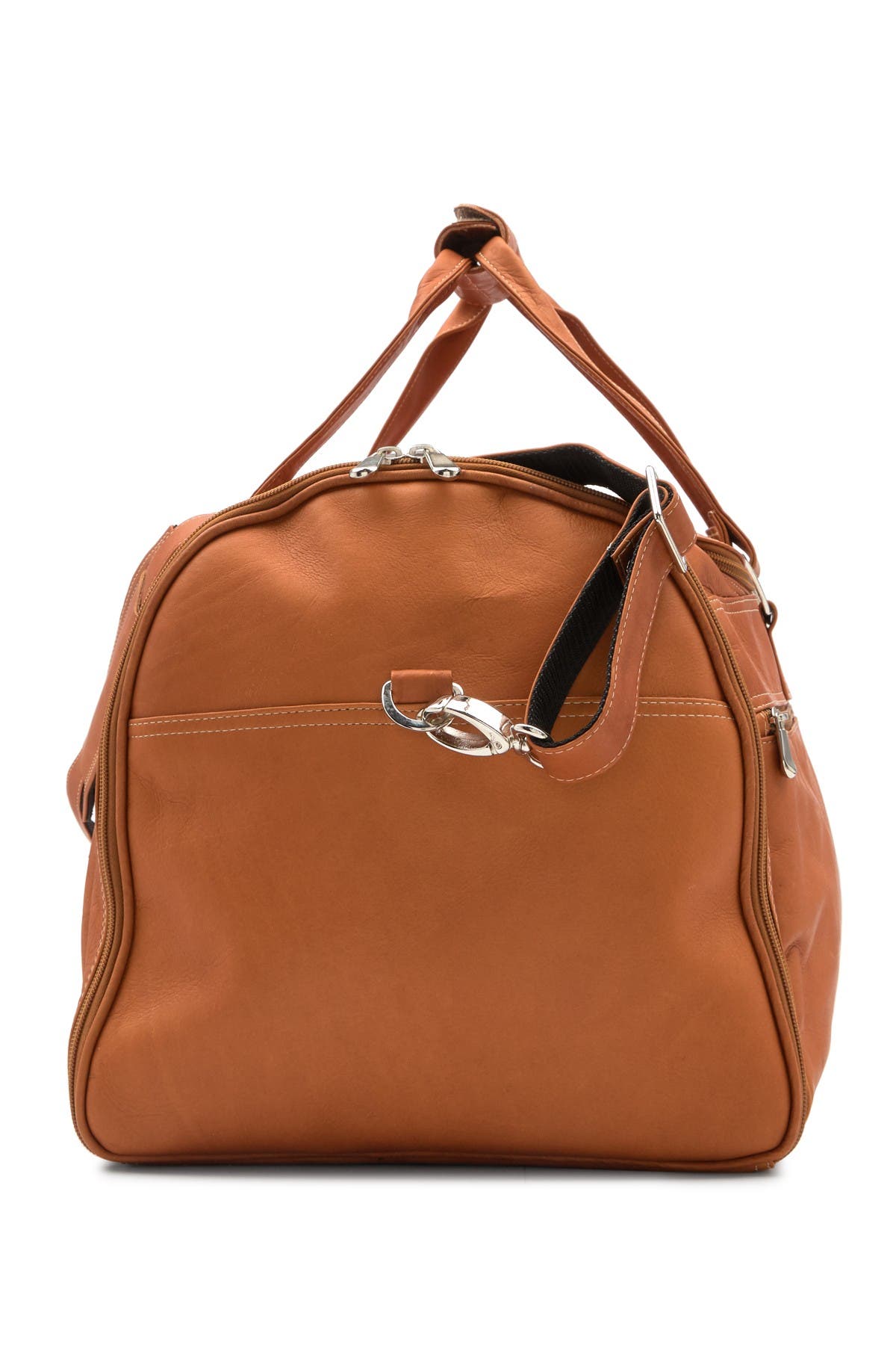 Extra Large Multi Pocket Leather Duffle Bag, Alternate, color, TAN