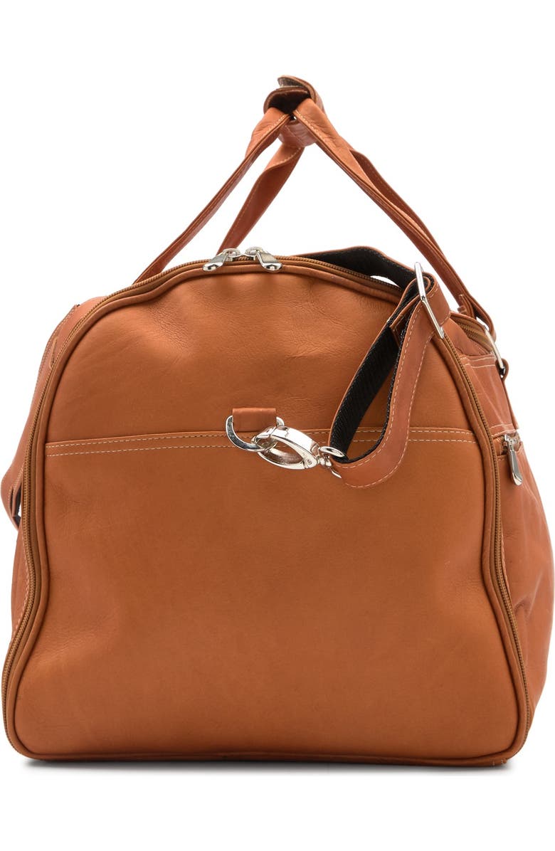 DAVID KING AND CO Extra Large Multi Pocket Leather Duffle Bag, Alternate, color, Tan