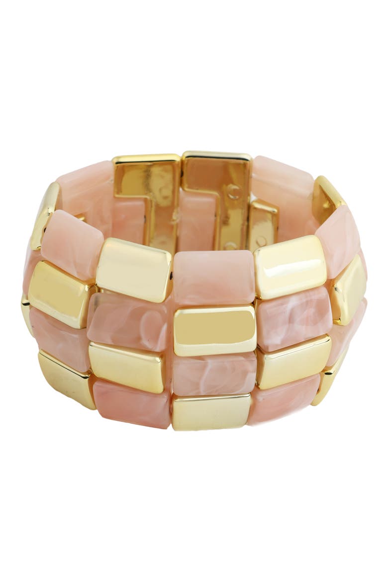 Resin Stretch Bracelet, Main, color, PINK