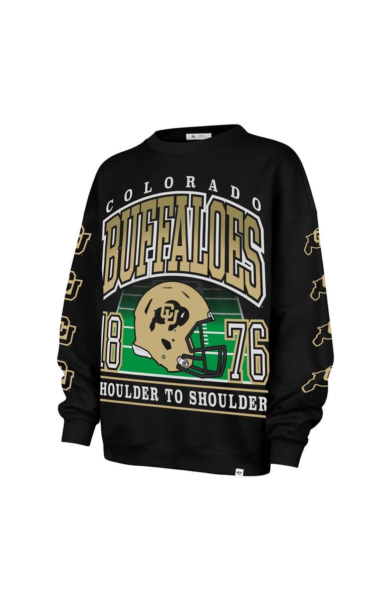 '47 Women's '47 Black Colorado Buffaloes Go Big Oversized Pullover Sweatshirt, Alternate, color, Black