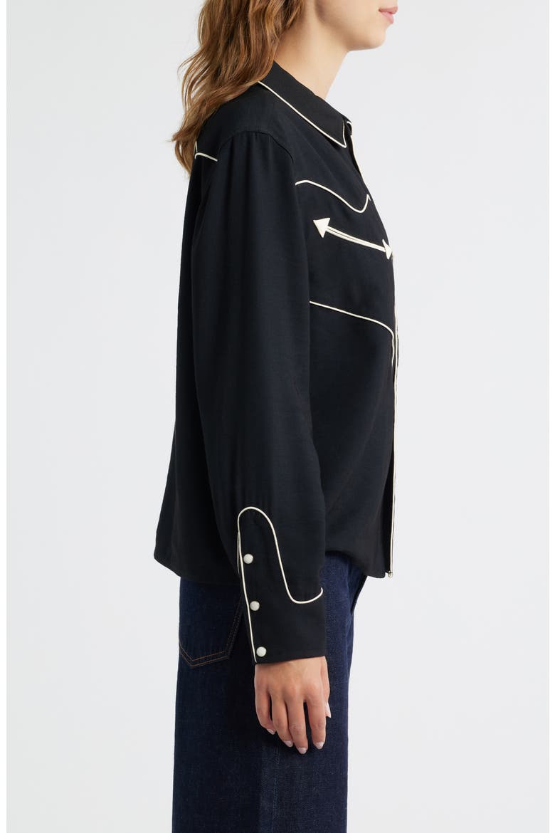 The Western Shirt, Alternate, color, BLACK W/ CREAM