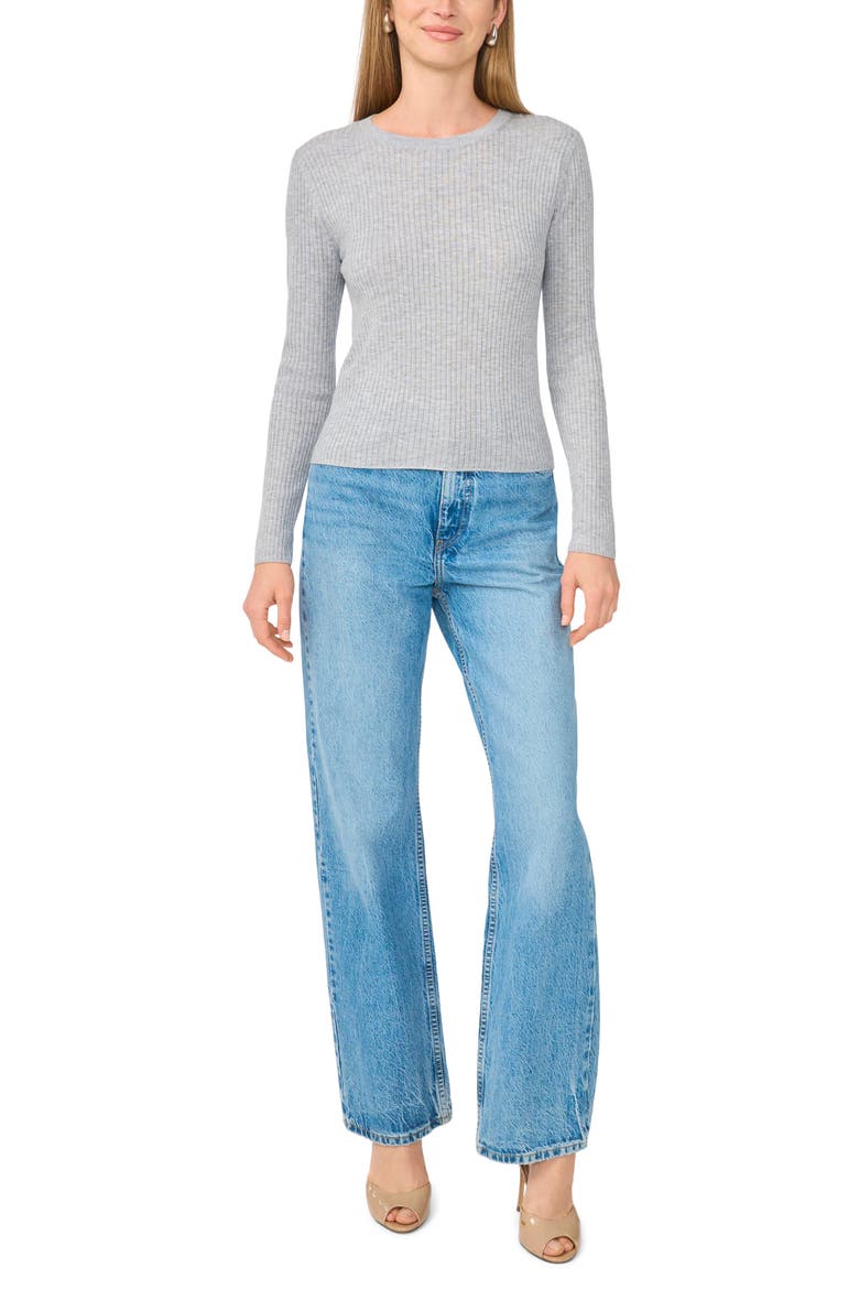 Rib Crewneck Sweater, Alternate, color, LIGHT HEATHER GREY