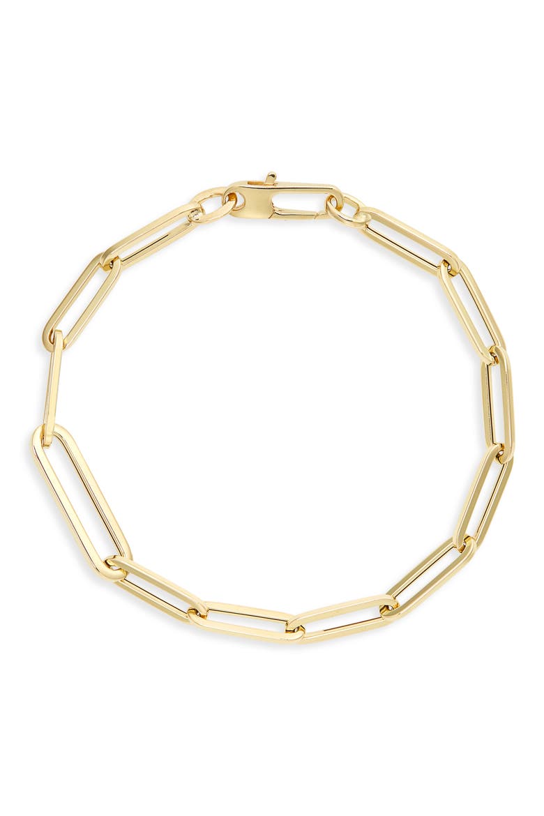 Thick Paperclip Bracelet, Main, color, YELLOW GOLD