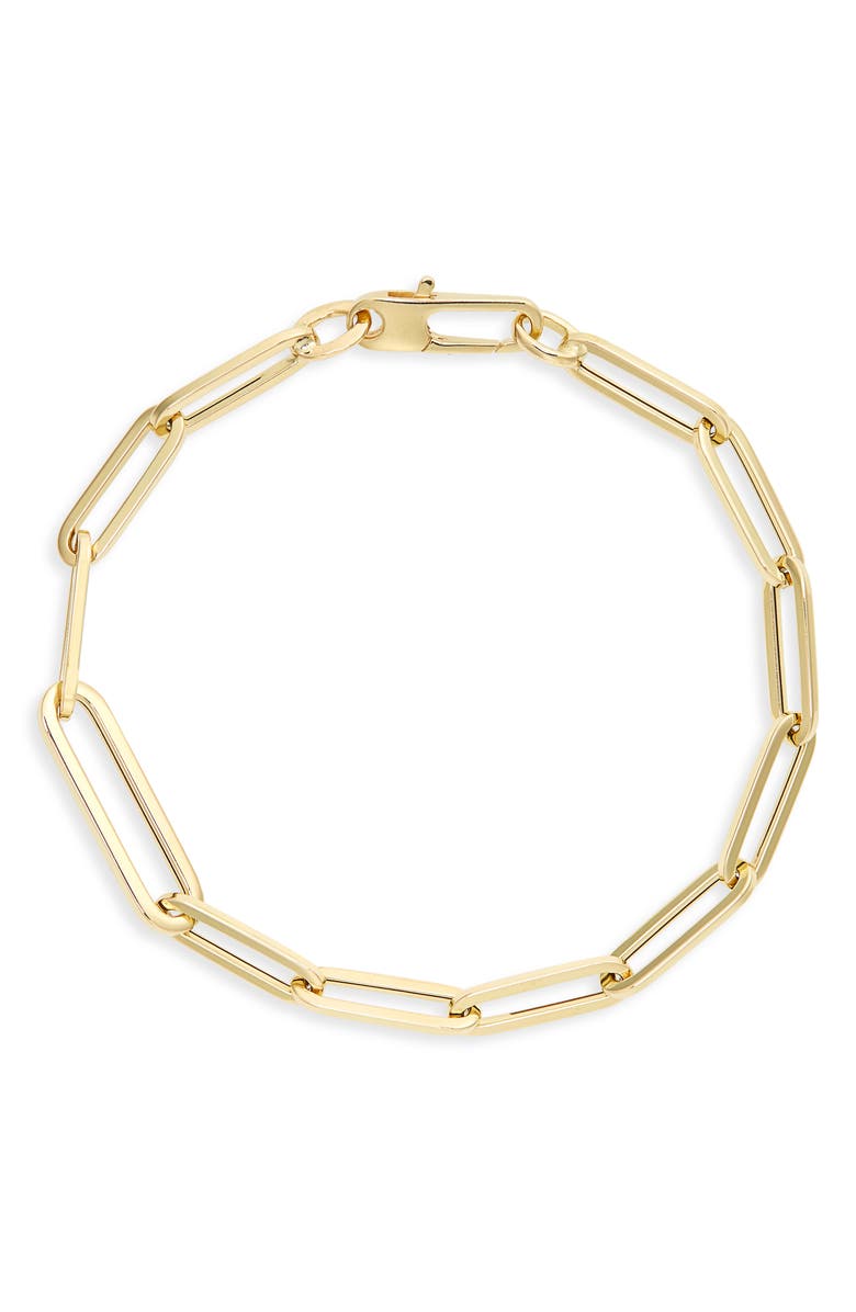 Roberto Coin Thick Paperclip Bracelet, Main, color, Yellow Gold