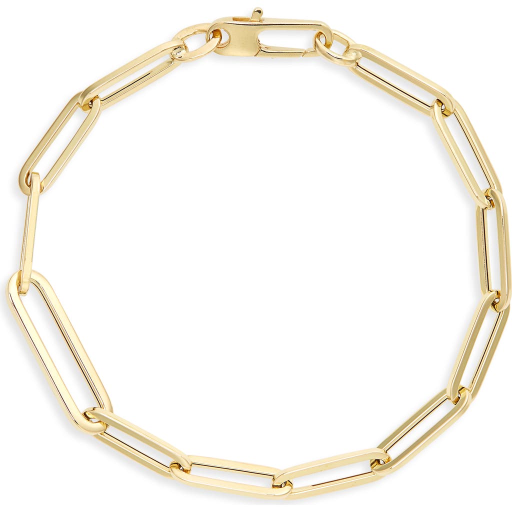 Roberto Coin Thick Paperclip Bracelet in Yellow Gold at Nordstrom, Size 7"