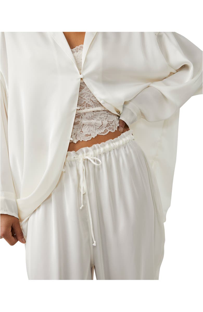 Free People Dreamy Days Pajamas, Alternate, color, Ivory