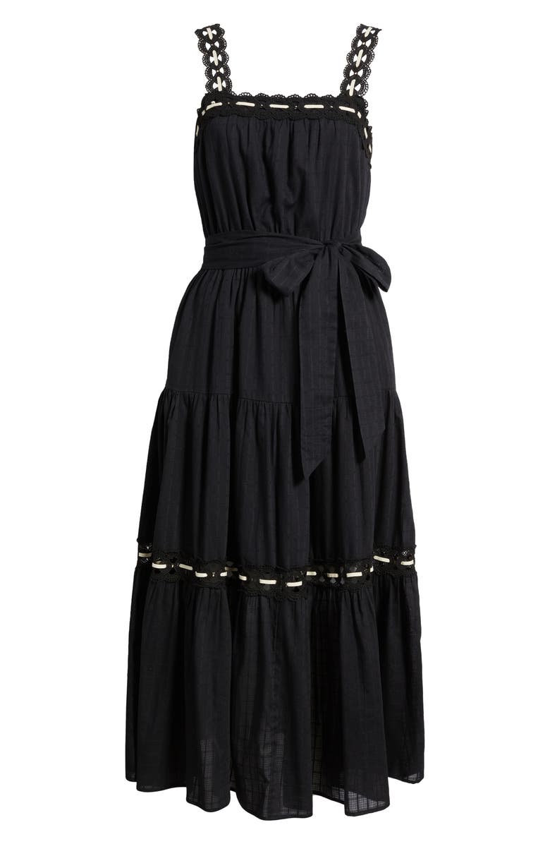 Anne Klein Lace Trim Cotton Sundress, Alternate, color, 