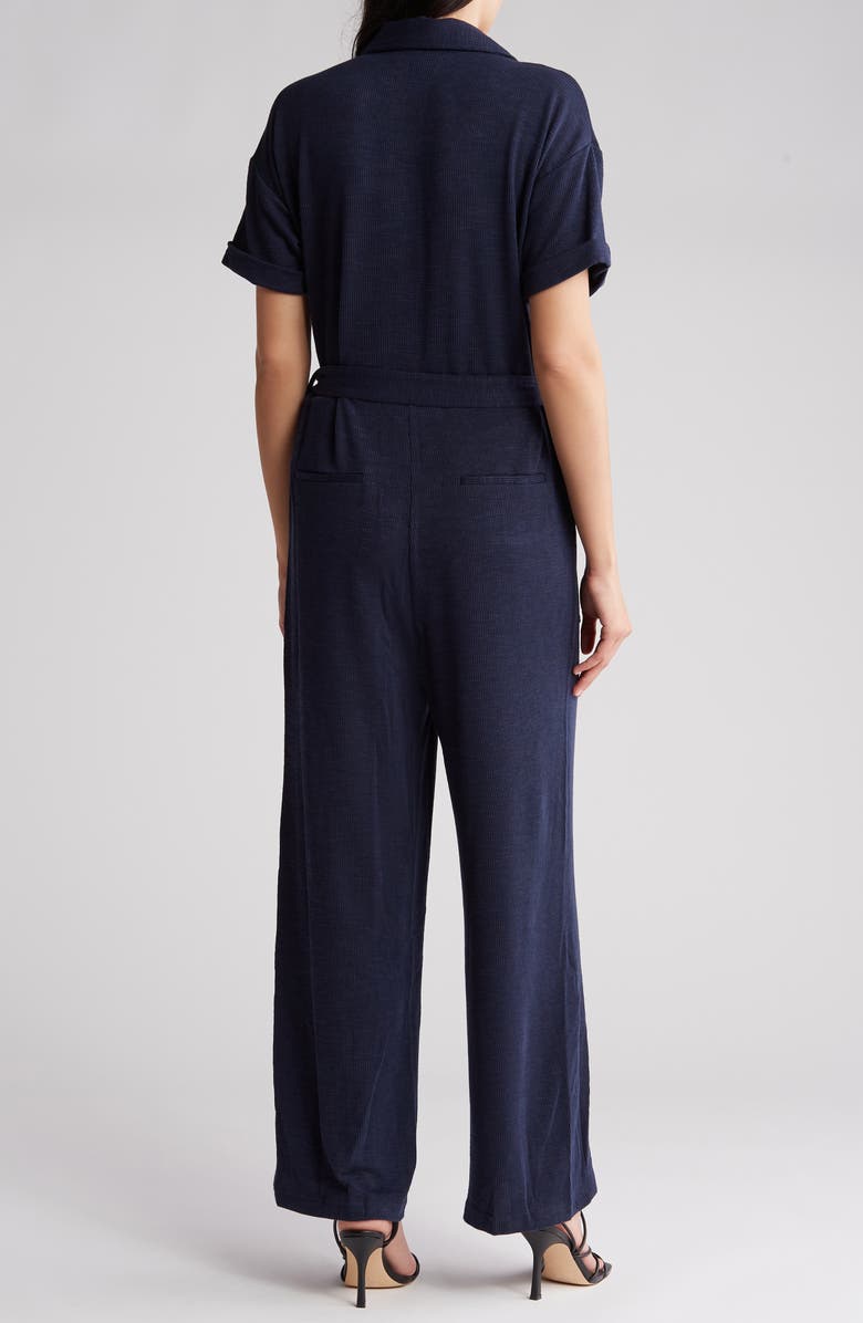 FRNCH Giselle Short Sleeve Linen Blend Jumpsuit, Alternate, color, 