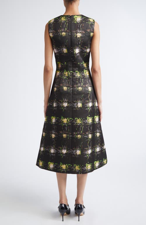 Emilia Wickstead Rumi Genzianella Fit & Flare Midi Dress In Black