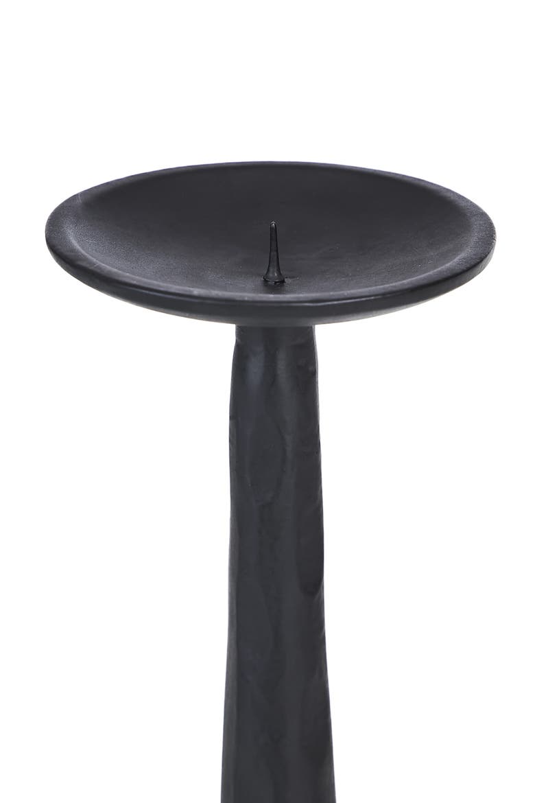 Tilde Set of 2 Pillar Candle Holders, Alternate, color, MATTE BLACK