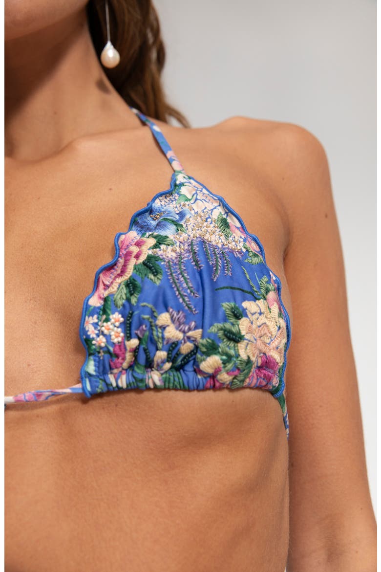 Lolita Ivy Triangle Bikini Top, Alternate, color, BLUE