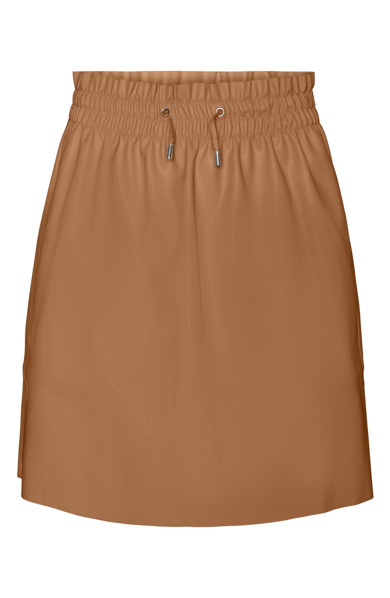 VERO MODA Ava Coated Drawstring Waist Miniskirt, Main, color,