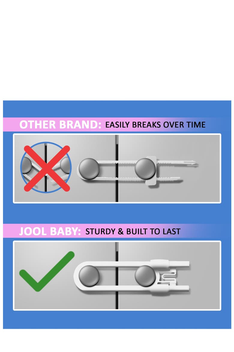 Sliding Cabinet Locks, Alternate, color, White 8 Pack