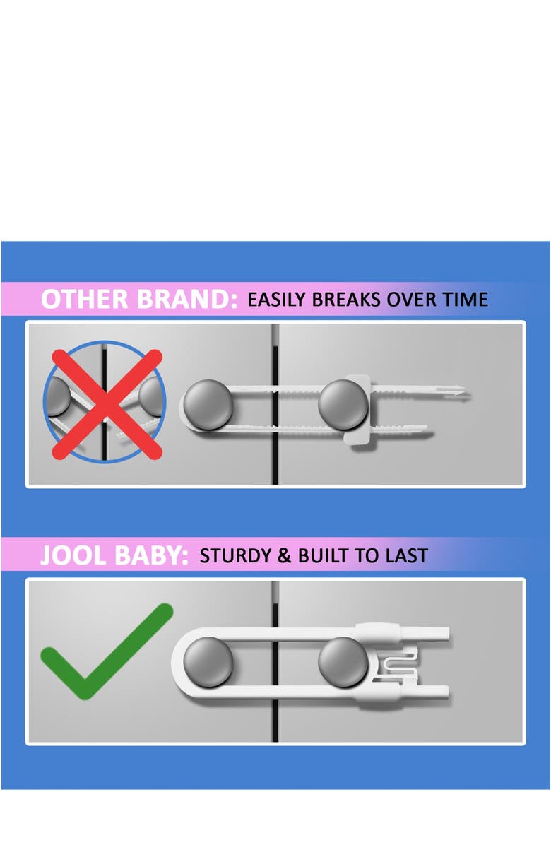 Jool Baby Sliding Cabinet Locks, Alternate, color, White 8 Pack