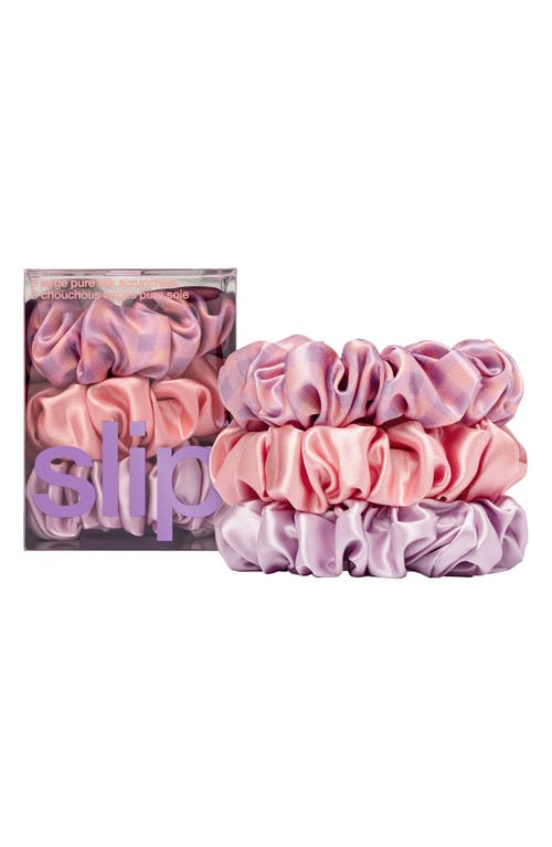 Slip 3-pack Large Silk Scrunchies In Belleflower