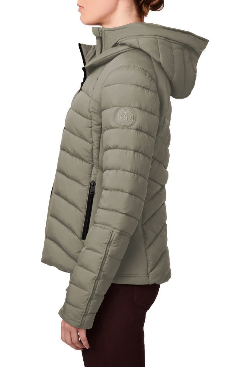 Bernardo Hooded Quilted Water Repellent Jacket, Alternate, color, 