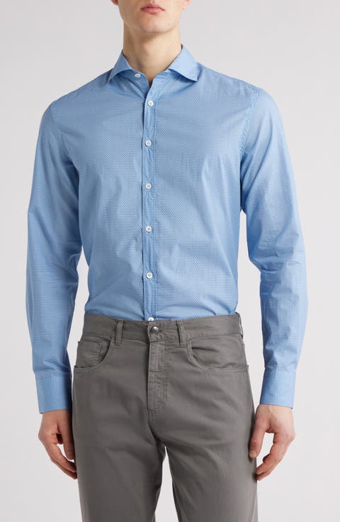 Regular Fit Microprint Dress Shirt