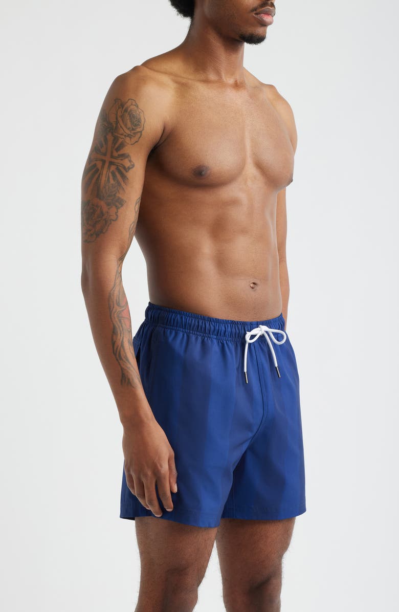 MAVRANS Navy Tonal Cabana Swim Trunks, Alternate, color, 