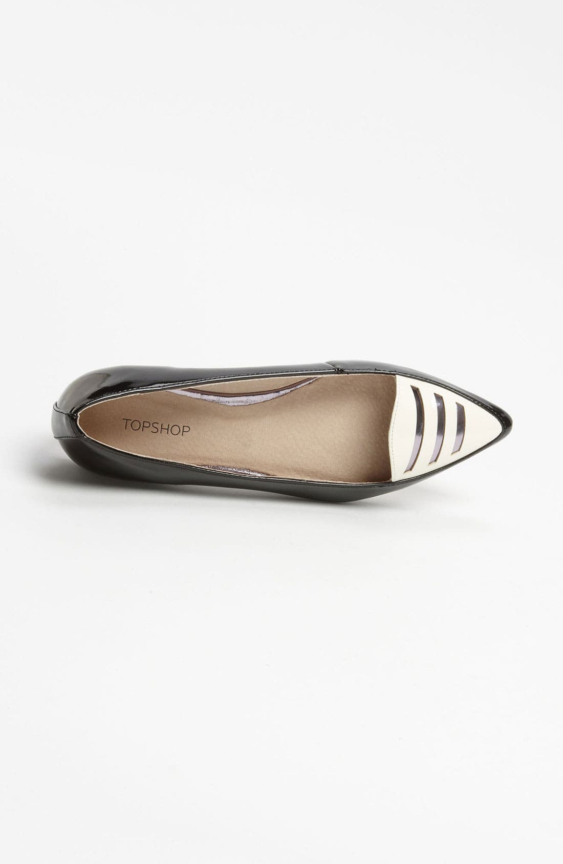 'Melanie' Flat, Alternate, color, BLACK/ WHITE
