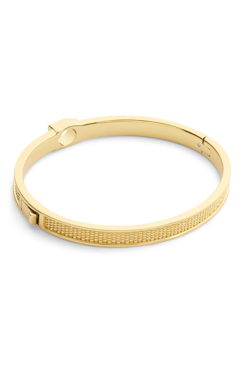 Textured C Hinged Bangle, Alternate, color, SHINY GOLD