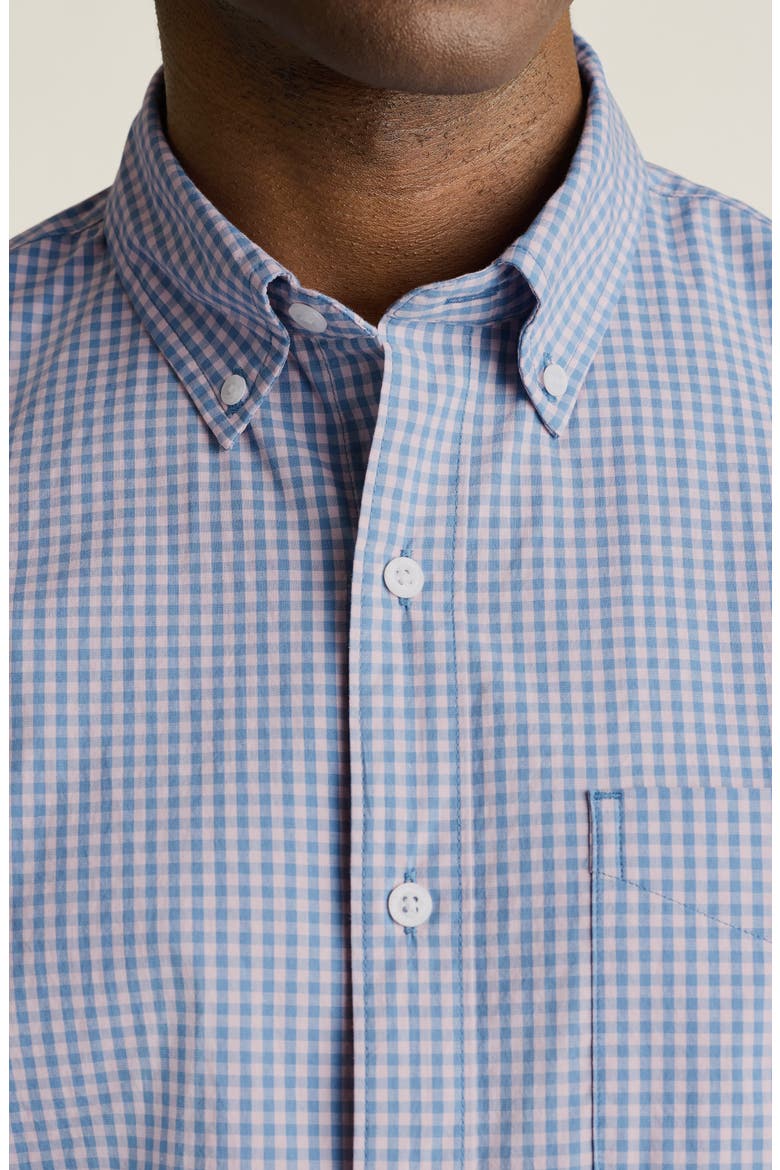 Raliegh Slim Fit Gingham Check Button Down Shirt, Alternate, color, BLUE/ PINK