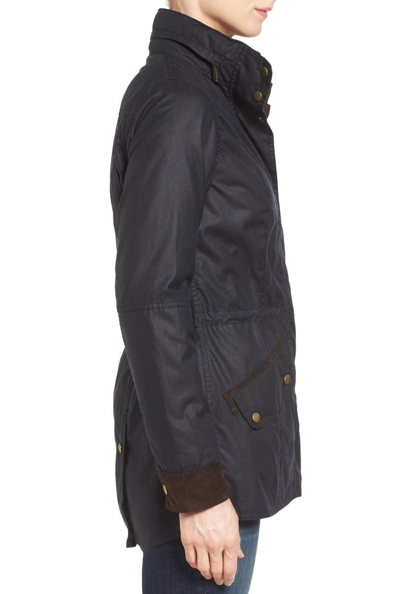 'Badminton' Waterproof Waxed Cotton Jacket, Alternate, color, NAVY