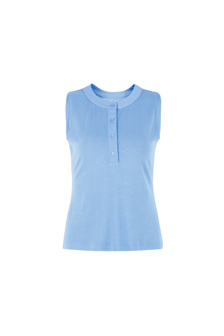 The Sleeveless Brett Shirt, Alternate, color, Slate Blue