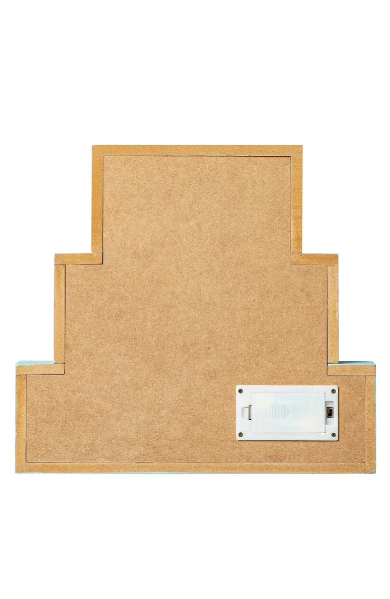 Glitzhome Easter LED Lighted Wooden Bunny Block Word Sign, Alternate, color, Blue