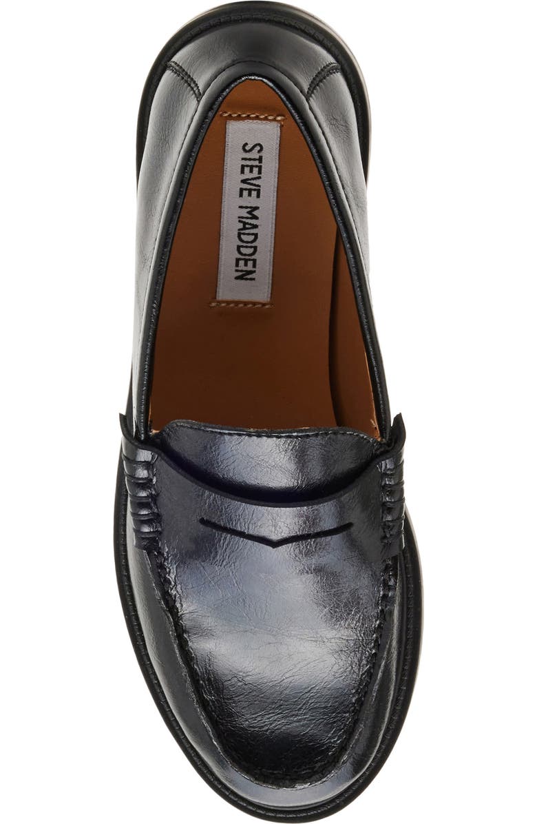 Steve Madden Madison Penny Loafer, Alternate, color, Black Leat