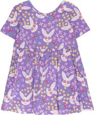 RuffleButts Knit Short Sleeve Twirl Dress