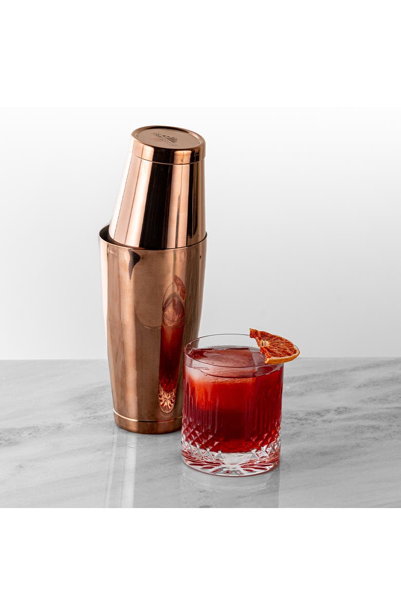A Bar Above Antique Copper Boston Cocktail Shaker Set, Weighted, Alternate, color, Antique Copper