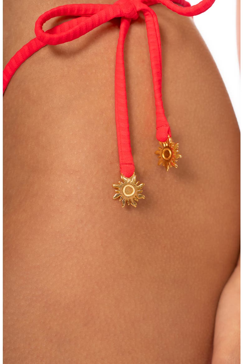 Sunset Punch Sunflash Side Tie Bikini Bottoms, Alternate, color, BRIGHT RED