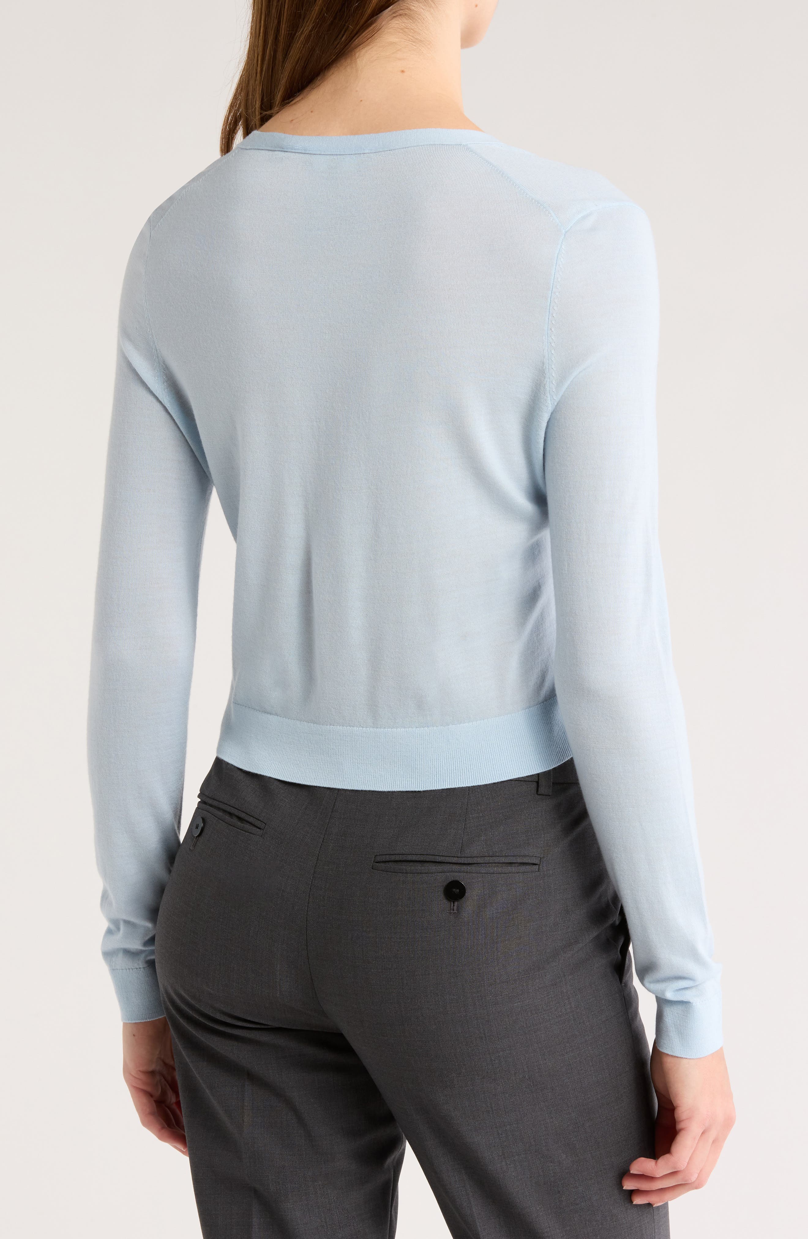 Wool Blend Crop Cardigan - image 2