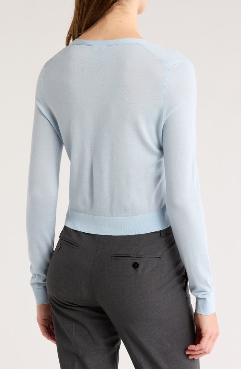 Theory Wool Blend Crop Cardigan, Alternate, color, Sky