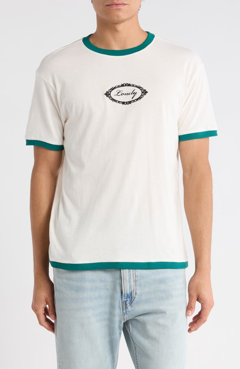 PacSun Lonely Ringer T-Shirt, Main, color, Cream