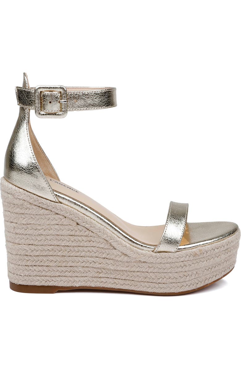 L'AGENCE Avice Ankle Strap Espadrille Platform Wedge Sandal, Alternate, color, Gold
