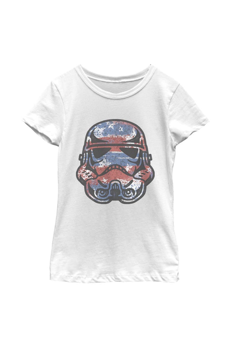 Girl's Star Wars Patriotic Stormtrooper  Graphic T-Shirt, Main, color, White