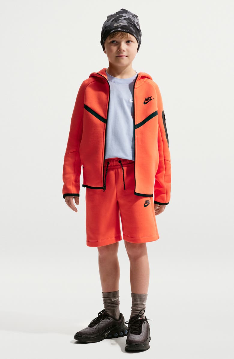 Nike Kids' Fleece Shorts, Main, color, Turf Orange/ Black