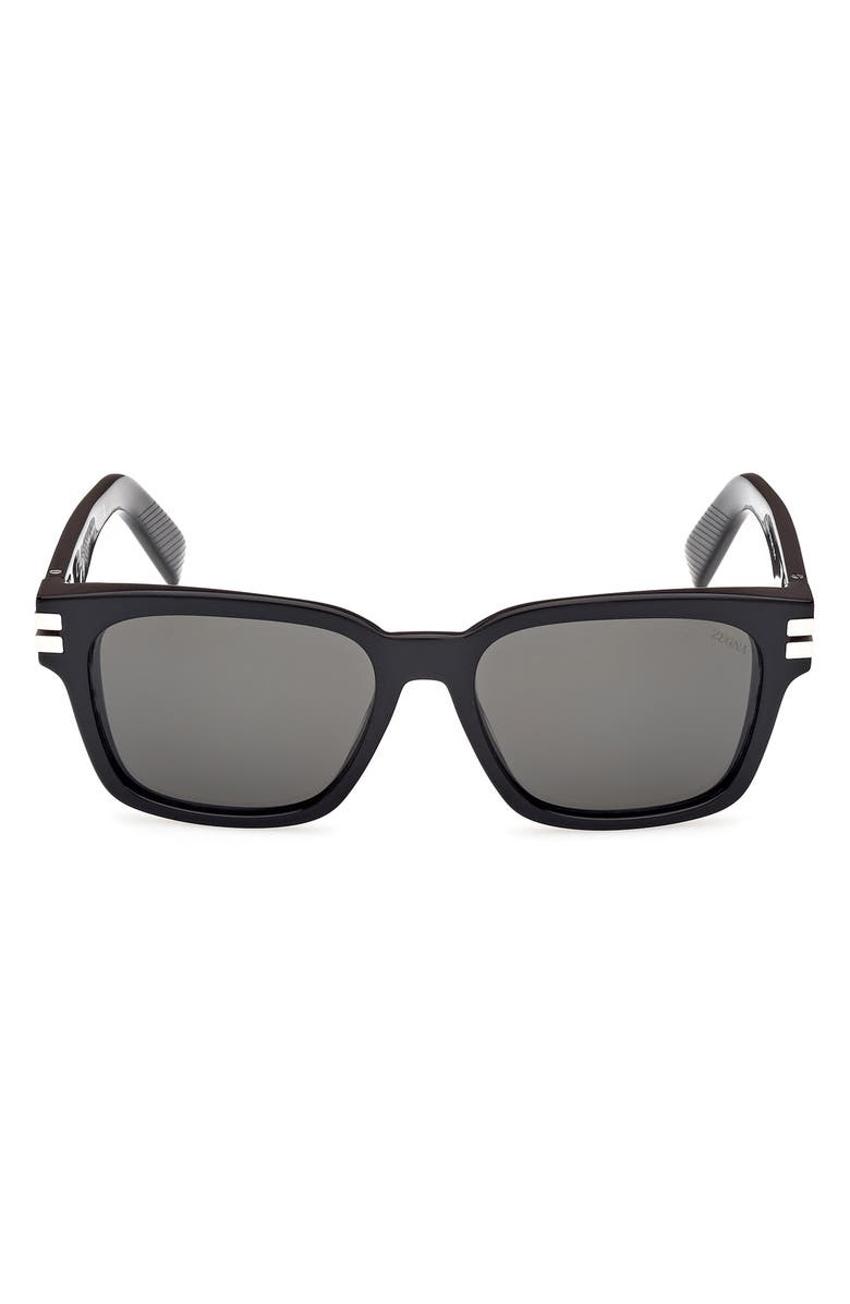 ZEGNA 55mm Rectangular Sunglasses, Main, color, 