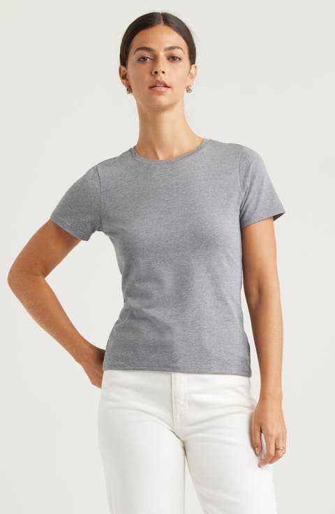 Pima Cotton Blend Crewneck T-Shirt