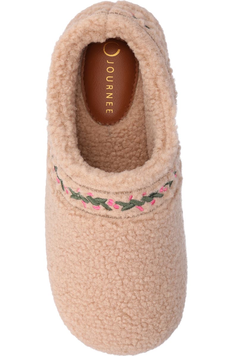 Journee Collection Pallmer Faux Shearling Slipper, Alternate, color, Tan