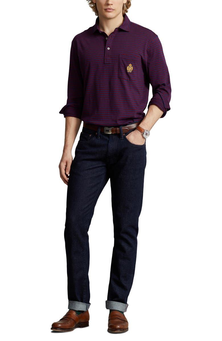 Polo Ralph Lauren Vintage Lisle Cotton Polo, Alternate, color, Classic Wine/ Newport Navy