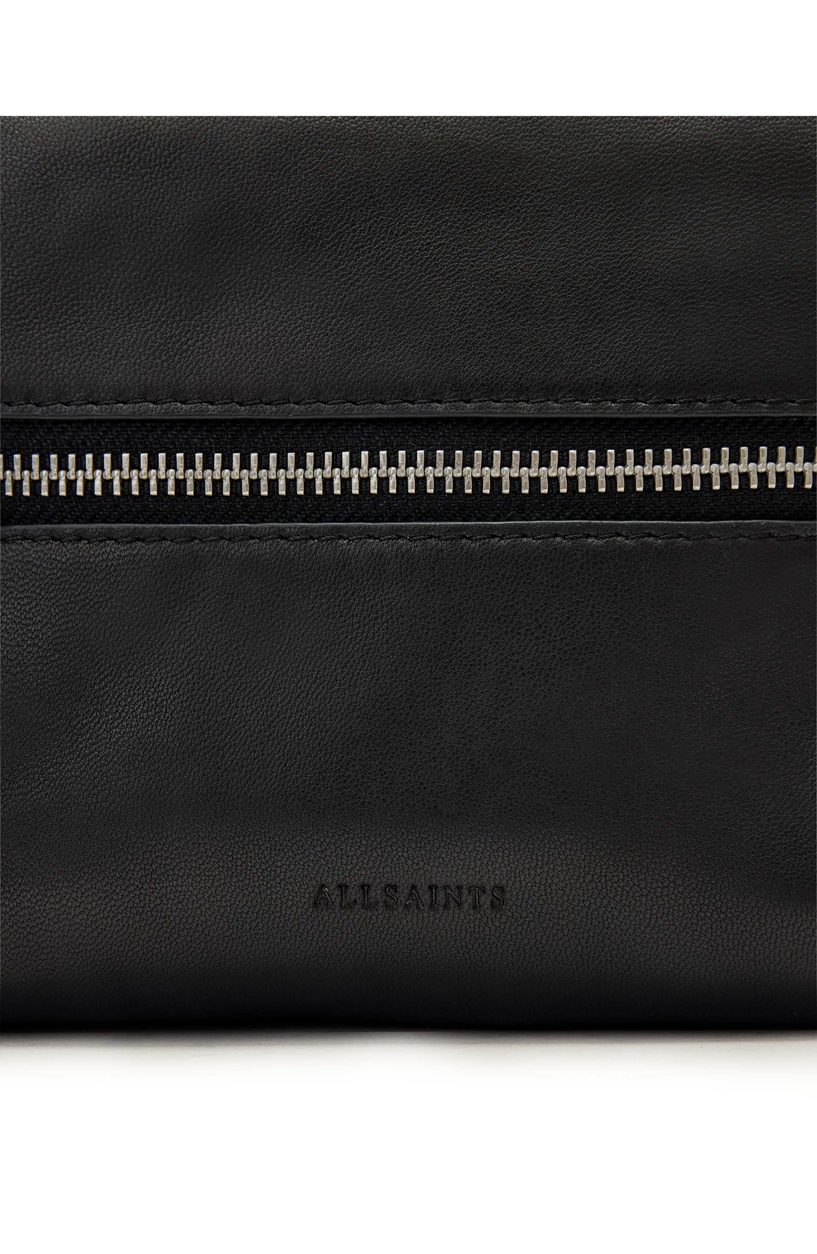 AllSaints Vega Leather Crossbody Bag, Alternate, color, Black