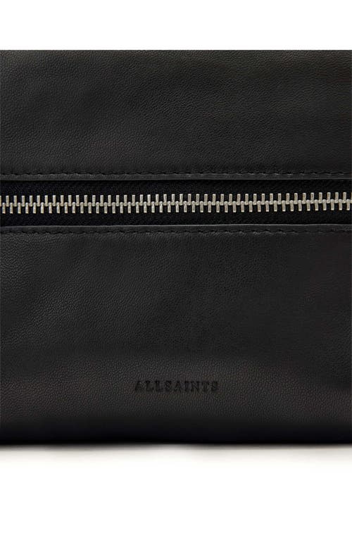 Allsaints Vega Embossed Leather Grab Bag In Black