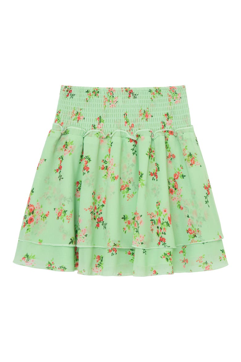 Kids' Pixie Floral Print Smocked Tiered Skirt, Alternate, color, PRINT