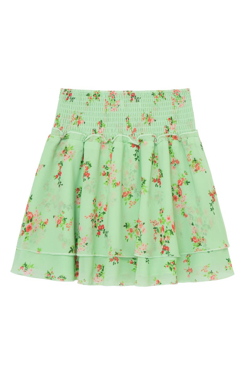 Peek Aren't You Curious Kids' Pixie Floral Print Smocked Tiered Skirt, Alternate, color, Print